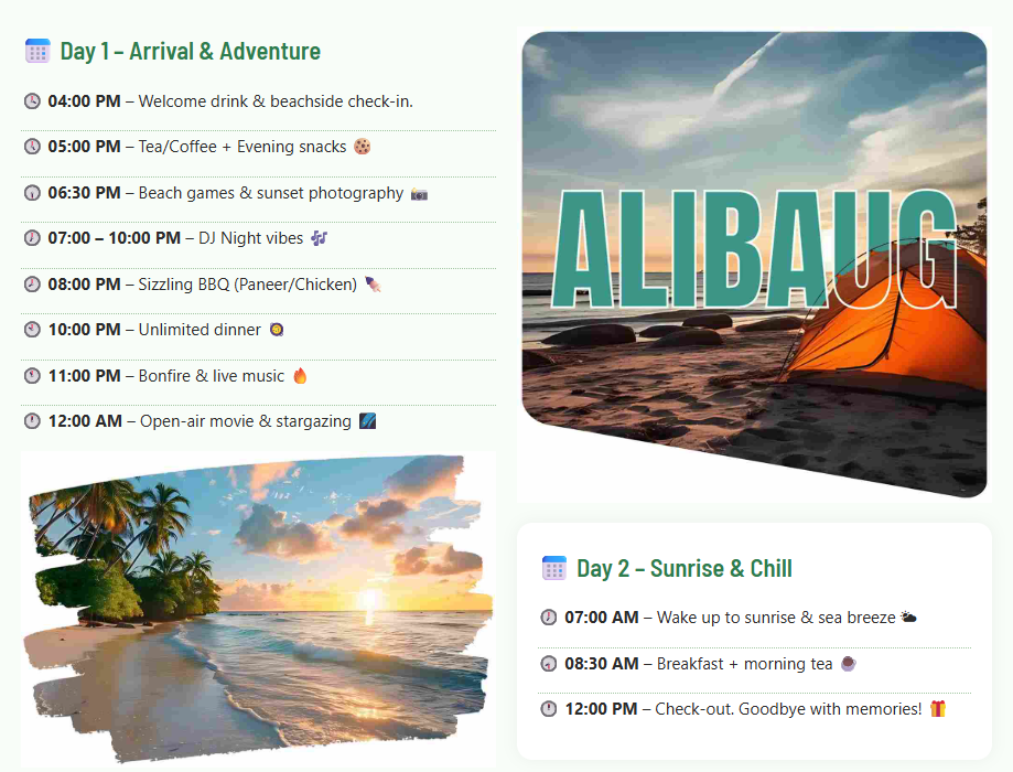 Revdanda Beach Camping